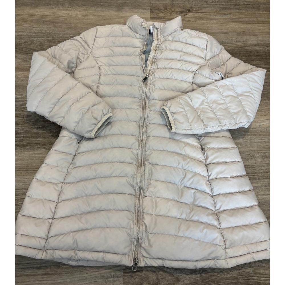 FLAWS Patagonia Lightweight Fiona Down Parka Puffer Coat Jacket Large Women READ